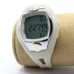 Medline White MDSP3044 Fitness Watch Heart Rate Monitor Pedometer Stopwatch